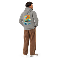 Windsurf Foil Classic Sunset Graphic Unisex Hoodie-perfect windsurfing, wing foiling, windsurf foil themed graphic t-shirt-custom Reef Love Design