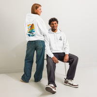 Windsurf Foil Classic Sunset Graphic Unisex Hoodie-perfect windsurfing, wing foiling, windsurf foil themed graphic t-shirt-custom Reef Love Design