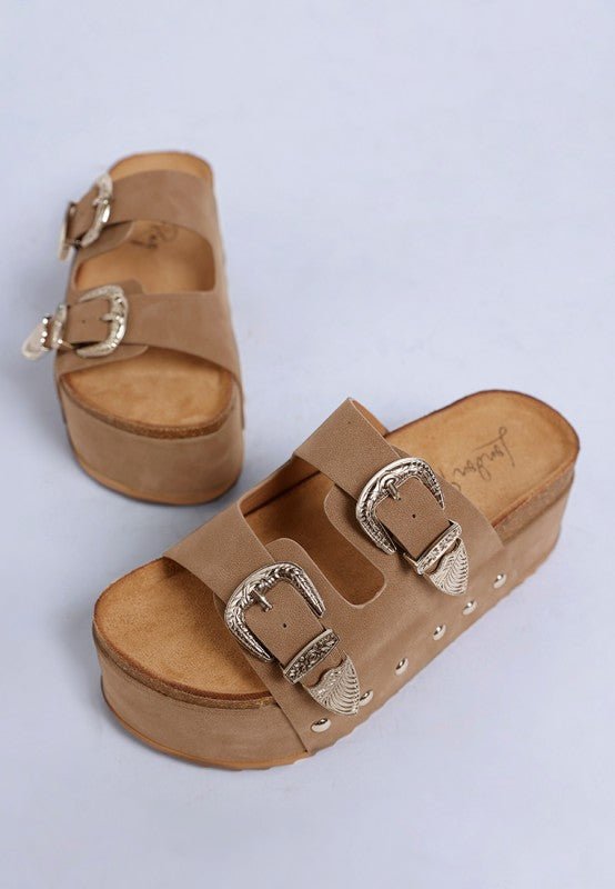 Zaphod Faux Leather Platform Slip On Sandals - Reef Love