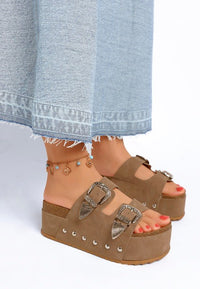 Zaphod Faux Leather Platform Slip On Sandals - Reef Love