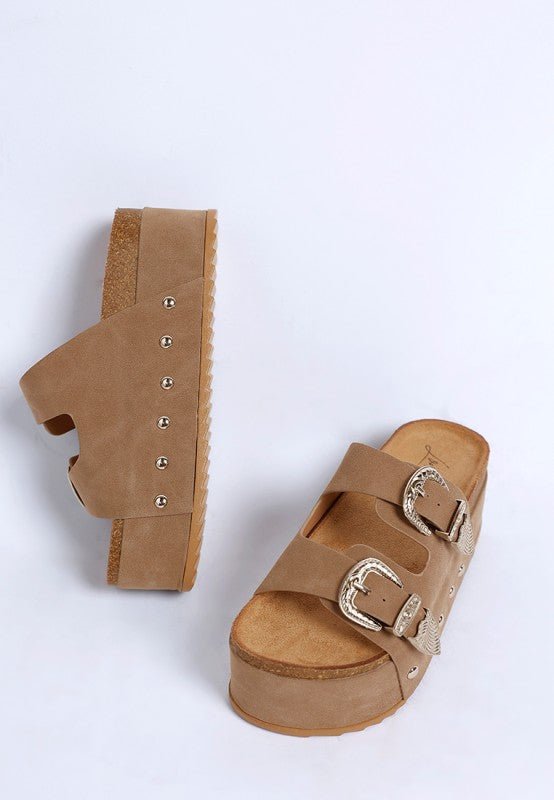 Zaphod Faux Leather Platform Slip On Sandals - Reef Love